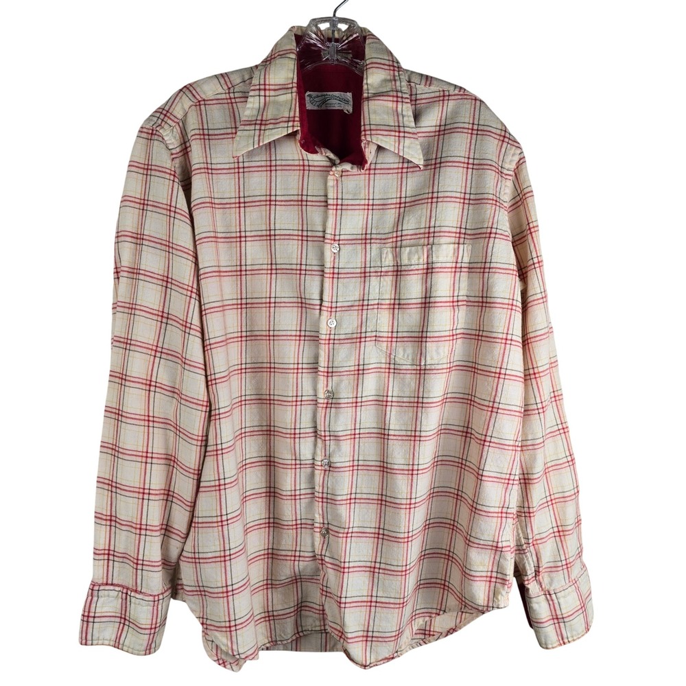 Vintage Wilmington Country Store Wool Blend Plaid‎ Shirt Made in Ireland Large